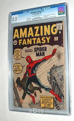 1962 Amazing Fantasy Issue #15 Comic Book Graded Cgc 2.5 Condition