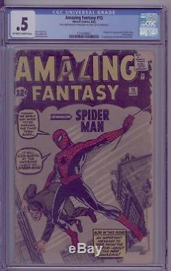 1962 Amazing Fantasy 15 CGC 0.5 Origin & 1st app of Spider-Man (Peter Parker)