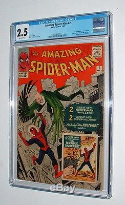 1963 Amazing Spider Man Issue #2 Comic Book Cgc Graded 2.5 Condition