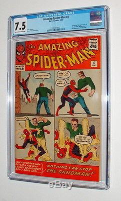 1963 Amazing Spider Man Issue #4 Comic Book Beautiful Cgc 7.5 Super Bright Pages