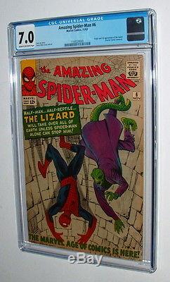 1963 Amazing Spider Man Issue #6 Comic Book Beautiful Cgc Graded 7.0 Condition