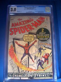 1963 Amazing SPIDER-MAN #1 Marvel Comics CGC 3.0 GD/VG 1st ORIGIN CHAMELEON