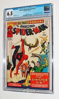 1964 Amazing Spider Man Annual Issue #1 Comic Book Beautiful Cgc 6.5 Condition