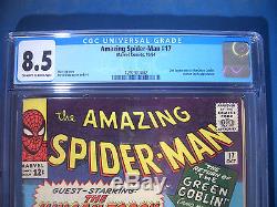 1964 Amazing SPIDER-MAN #17 Marvel Comics CGC Graded 8.5 VF+ WHITE Pages