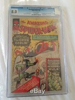 1964 Marvel Amazing Spider-man #14 1st Appearance Green Goblin Cgc 8.0