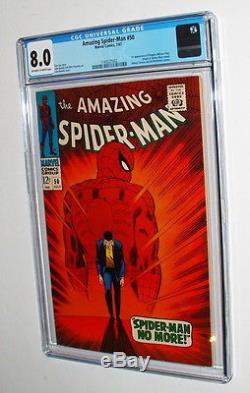 1967 Amazing Spider Man Issue #50 Comic Book Beautiful Cgc Graded 8.0 Condition