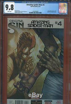 6- 2014 Amazing Spiderman Original Sin #4 Cgc 9.8 Lot White Pages New Cases Look