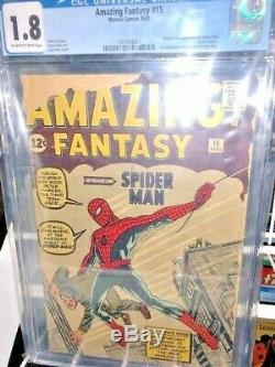 AMAZING FANTASY #15 1.8 CGC UNIVERSAL FIRST APPEARANCE OF SPIDER-MAN OWithW PAGES