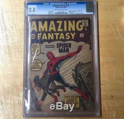 AMAZING FANTASY #15 CGC 2.5 HOLY GRAIL 1st App Of SPIDER-MAN! NOT PRESSED