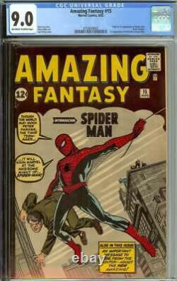 AMAZING FANTASY #15 CGC 9.0 OWithWH PAGES // 1ST APPEARANCE OF SPIDER-MAN