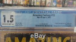 AMAZING FANTASY #15 CGC Grade 1.5 First of appearance of Spider-Man