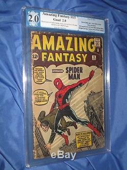 AMAZING FANTASY #15 PGX (CGC IT) 2.01st Appearance of Spiderman 1962 UNRESTORED