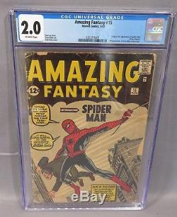 AMAZING FANTASY #15 (Spider-Man 1st appearance) CGC 2.0 GD Marvel Comics 1962
