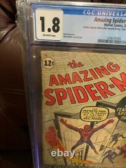 AMAZING SPIDER-MAN #1 CGC 1.8 nicest 1.8 you will find beautiful book
