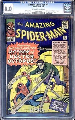 AMAZING SPIDER-MAN #11 CGC 8.0 OWithW 2ND APPEARANCE OF DOCTOR OCTOPUS TOUGH GRADE