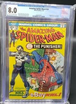AMAZING SPIDER-MAN #129 CGC 8.0 CR-OW 1st Appearance Frank Castle The PUNISHER