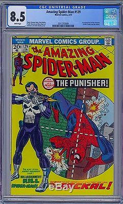 AMAZING SPIDER-MAN #129 CGC 8.5 White Pages VF+ First PUNISHER FRANK CASTLE