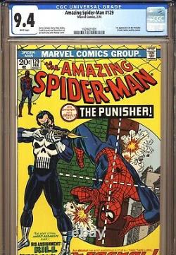 AMAZING SPIDER-MAN #129 CGC 9.4, 1st PUNISHER! Marvel Comics 1974 WHITE PAGES