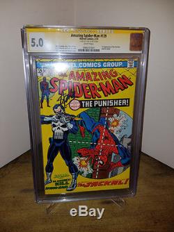 Amazing Spider-man #129 Cgc Ss 5.0 Signed By Stan Lee 1st Punisher White Pages