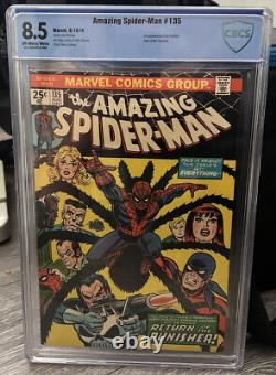 AMAZING SPIDER-MAN #135 1974 MARVEL COMICS KEY 2nd APPEARANCE PUNISHER CBCS 8.5