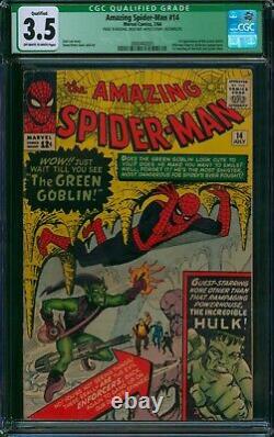AMAZING SPIDER-MAN #14? CGC 3.5 Qualified? 1st App of GREEN GOBLIN Comic 1964