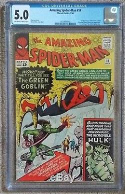 AMAZING SPIDER-MAN 14 CGC 5.0 -1st App. Of the GREEN GOBLIN OWithW