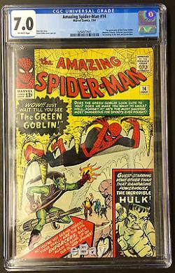 AMAZING SPIDER-MAN #14 CGC 7.0 MARVEL COMICS 1964 1st GREEN GOBLIN LEE DITKO