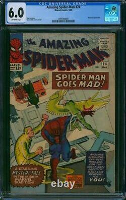 AMAZING SPIDER-MAN #24? CGC 6.0? Mysterio Appearance! 1965 Marvel Comic
