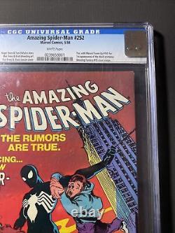 AMAZING SPIDER-MAN #252 CGC 9.2 1st Appearance Of Black Costume (Venom)Newsstand