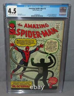 AMAZING SPIDER-MAN #3 (Doctor Octopus 1st app) CGC 4.5 VG+ Marvel Comics 1963