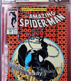 AMAZING SPIDER-MAN 300 CGC 8.0 SS Signed Todd McFarlane Custom Venom Label