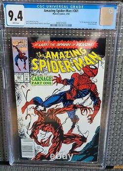 AMAZING SPIDER-MAN #361 CGC 9.4 Newsstand! WP1st Appear. Of CarnageAUCTION