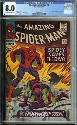 AMAZING SPIDER-MAN #40 CGC 8.0 OWithWH PAGES // ORIGIN OF GREEN GOBLIN 1966