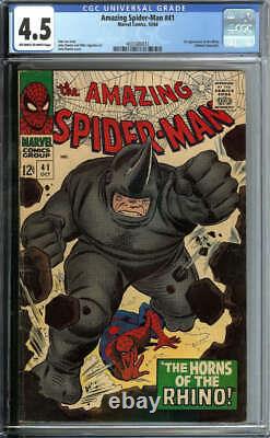 AMAZING SPIDER-MAN #41 CGC 4.5 OWithWH PAGES // 1ST APPEARANCE OF THE RHINO 1966