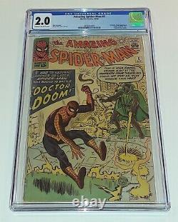 AMAZING SPIDER-MAN #5 1st DR. DOOM crossover appearance 1963 CGC 2.0