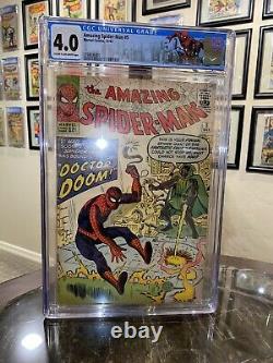 AMAZING SPIDER-MAN # 5 CGC 4.0 Marvel 1963 1st DR DOOM Outside Fantastic Four