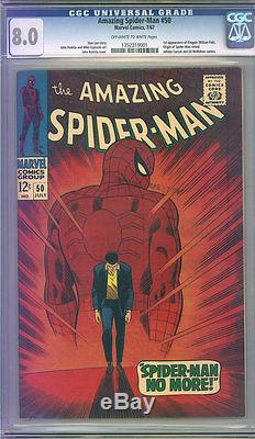 AMAZING SPIDER-MAN # 50 CGC 8.0 1st KINGPIN! + READER COPY! $1200 or BEST OFFER