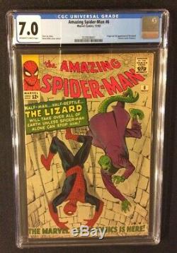 AMAZING SPIDER-MAN #6 Comic CGC 7.0 Marvel 1963 Silver Age 1ST APPEARANCE LIZARD