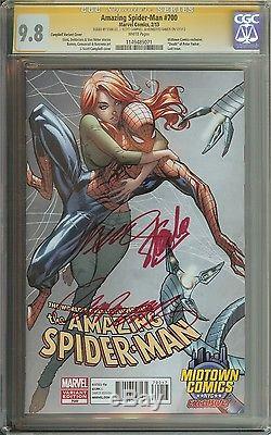 Amazing Spider-man #700 Cgc 9.8 Sig Series Stan Lee //campbell Variant// 3 Sigs