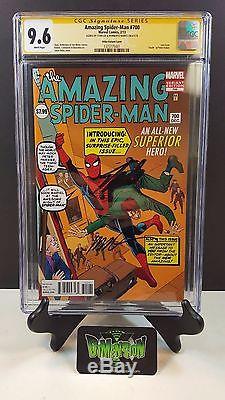 Amazing Spider-man #700 Ditko Variant Cgc Ss 9.6 Signed X2 Stan Lee Ramos Nm+