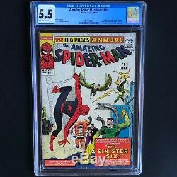 AMAZING SPIDER-MAN ANNUAL #1 (1964) CGC 5.5 OW-W 1ST APP of SINISTER SIX
