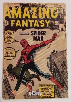 Amazing Fantasy 15, 1962, CBCS 1.8, OWithW, Unrestored, 1st Spider-Man! Like CGC