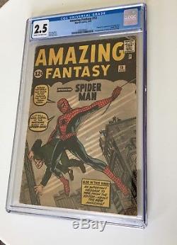 Amazing Fantasy #15 1962 CGC 2.5 GD+ 1st Appearance and Origin of Spider-Man