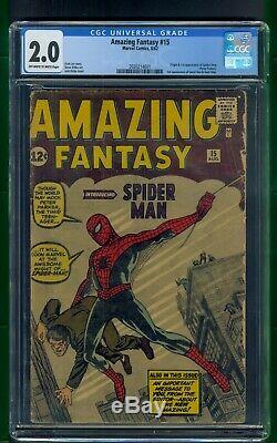 Amazing Fantasy #15 1962 CGC Graded 2.0 1st Spider-Man Stan Lee Ditko & Kirby