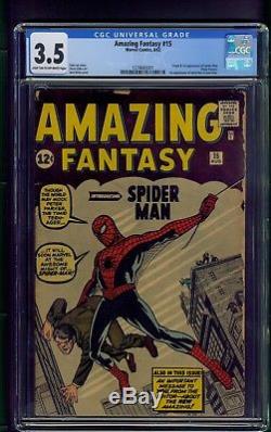 Amazing Fantasy #15 (1962) CGC Graded 3.5 Origin & 1st Appearance Spider-Man