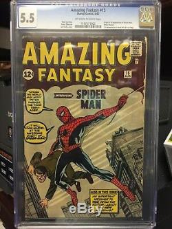 Amazing Fantasy #15 1st Appearance Spider-Man CGC Graded 5.5