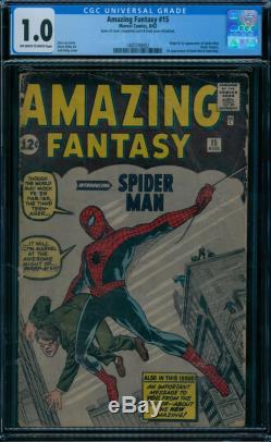 Amazing Fantasy 15 CGC 1.0 1st Spider-Man owithw pages