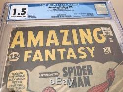 Amazing Fantasy #15 CGC 1.5 1st Spider-Man Silver Age Grail CREAMOFF-WHITE PAGES