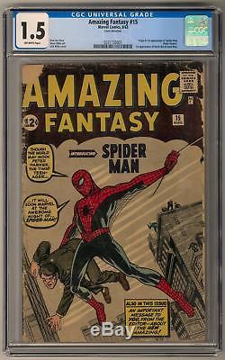 Amazing Fantasy #15 CGC 1.5 (OW) 1st Appearance of Aunt May & Uncle Ben