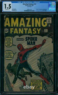 Amazing Fantasy 15 CGC 1.5 OW pg (1962) 1st Spider-Man! No chipping